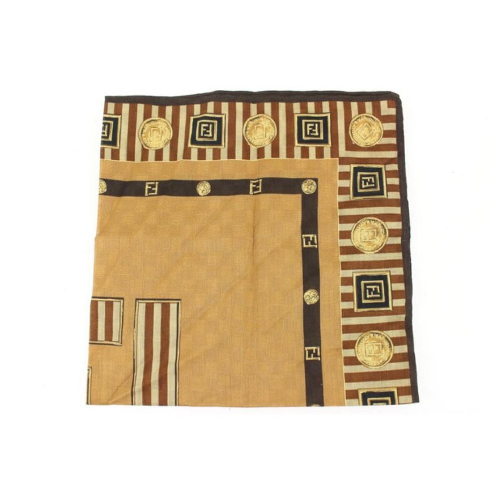 Fendi Brown x Black x Gold FF Zucca Logo Scarf 2f815a - Picture 9 of 12